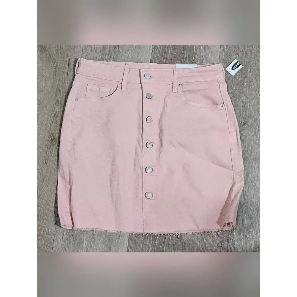 NWT Old Navy Button Front Denim Skirt Women's Size 6